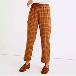 𝑺𝑶𝑳𝑫 𝑶𝑼𝑻Madewell waffleback pull on high rise tapered pants in Windowpane